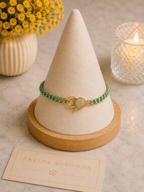 Freida Rothman Vault Teal Enamel Cuban Link Bracelet NEW $129 MSRP